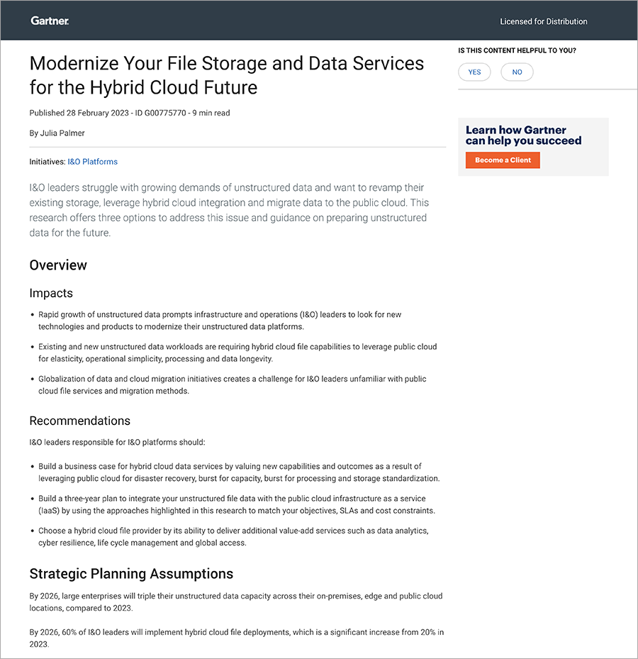 Gartner Modernize Your File Storage and Data Services Report